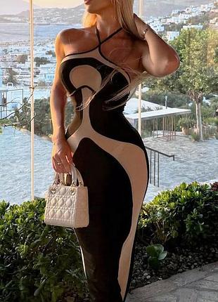 Распродажа платье prettylittlething с сетчатыми вставками