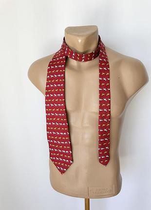 Краный галстук лошади кони лошадки винтаж шелк museum artifacts