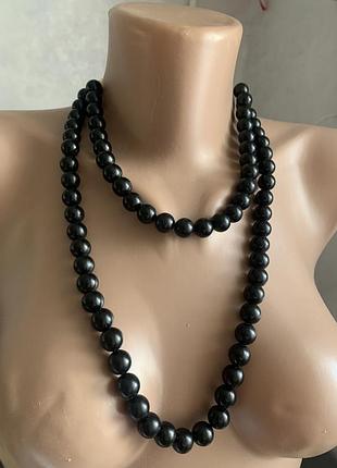 Чорні буси народні етно українські народні кольє  під вишиванку подарунок
