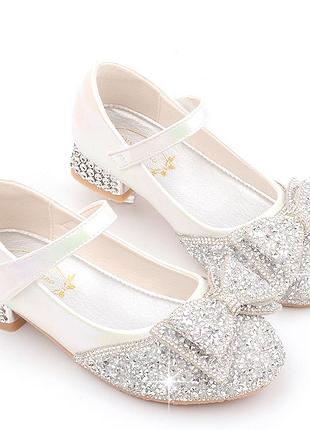 Праздничные туфли для девочек на каблуке. эко кожа. арт.6810