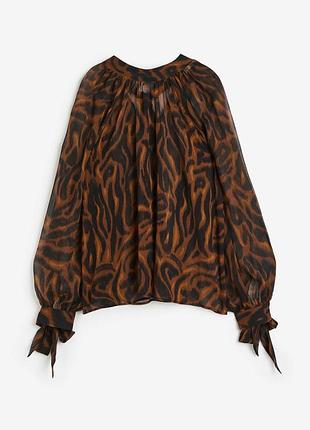 Блуза шифонова прозора оверсайз блуза h&m