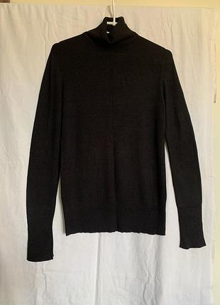 Стильный черный отскользящий свитер-гольф (размер 14/42)