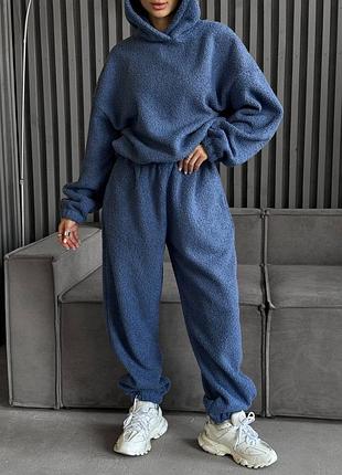 Теплий спортивний костюм тедді шерпа на флісі кофта та штани
