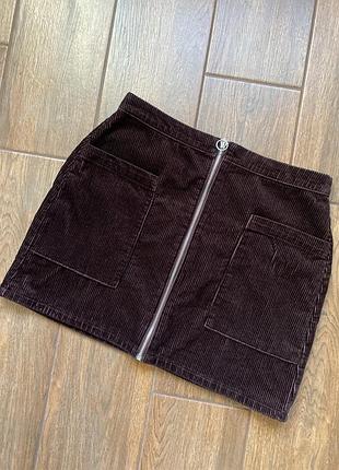 Спідниця вельветова шоколадного кольору