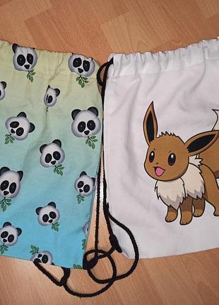 Сумка для сменной обуви покемон панда