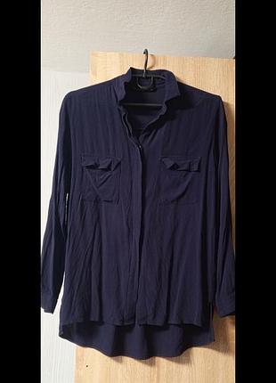 Рубашка zara синего цвета
