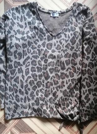 Леопардовый теплый джемпер