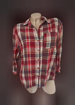 Рубашка в красную клетку женская