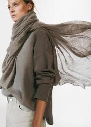 Шикарний великий шарф з жатої вовни