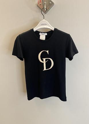 Футболка christian dior чорна х логотипом xs-s