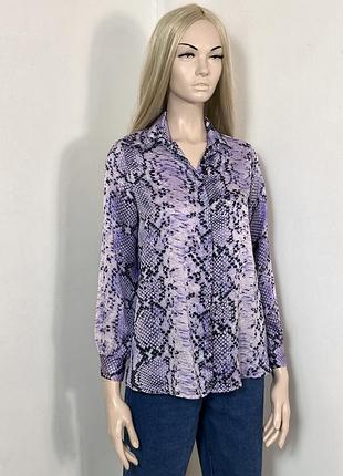 Сатинова сорочка бузькова в зміїний принт