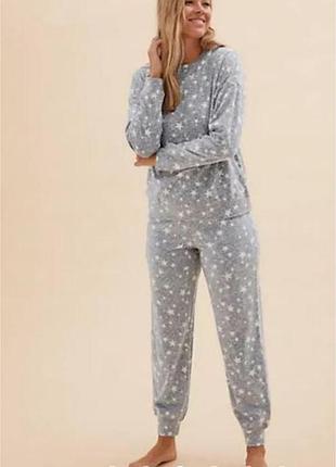 Нова тепла жіноча флісова піжама marks&spencer