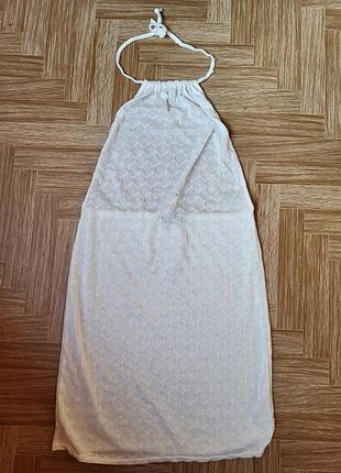 Вязаное белое пляжное платье pretty little thing 2xl