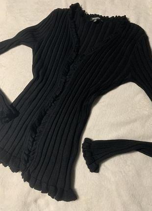 Приталений чорний базовий кардиган xs/s обмін