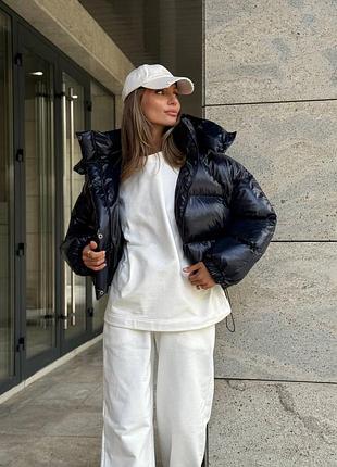 Пуфер темно синій глянець