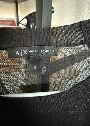 Прозорий чорний реглан armani exchange, кофта в сіточку чорна