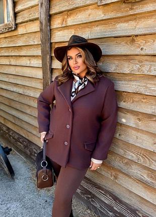 Жіночий теплий піджак на підкладці до 60 розміру