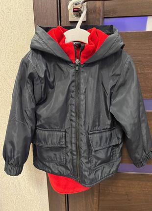 Куртка с флисом, теплая ветровка, для мальчика, удлиненная