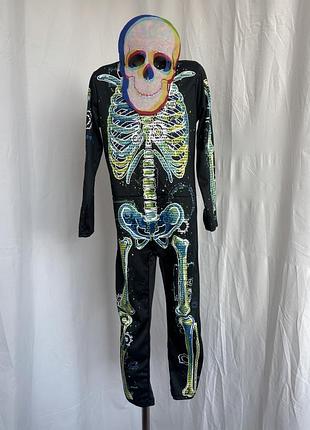 Скелет світиться у темряві костюм карнавальний з маскою