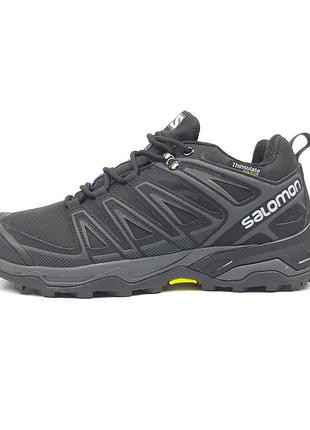 Кросівки утеплені чоловічі salomon speed cross pro gore-tex thinsulate black grey termo