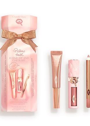 Pillow talk iconic lip and cheek kit, super nudes spotlight lip and cheek kit