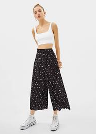 Кюлоты плиссе в горох