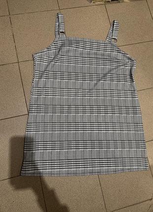 Платье мини сарафан в клетку клеточку платье платья мыны батал большого размера 3xl 4xl xxl 52 54 56 22