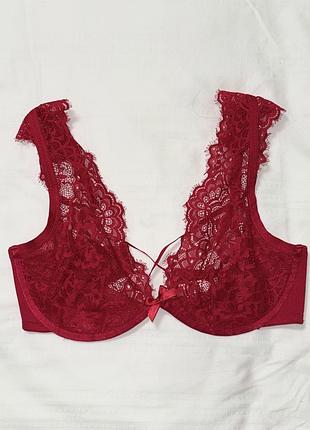 Бюстгальтер з кісточками тмереживний hunkemoller червоний