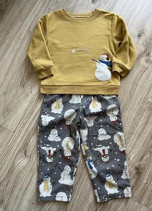 Тепла флісова піжама зі сніговиками від картерс