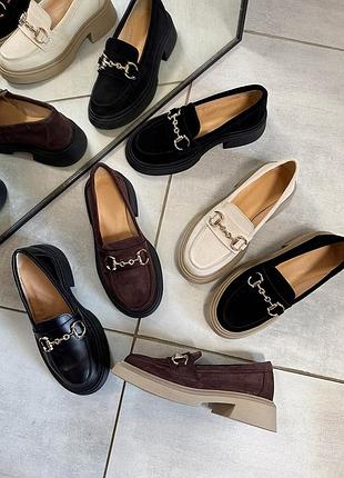 Лоферы женские натуральная кожа и замша