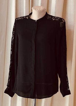 Шикарна жіноча чорна сорочка блуза
