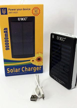 Умб Power bank hoco 50000 mah мобільне зарядне з сонячною панеллю та лампою, power bank charger батарея