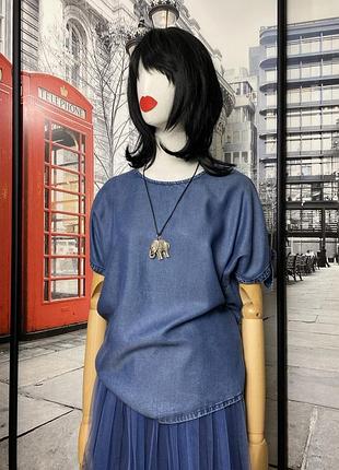 Блакитна блуза george з м'якого деніму 100% ліоцел