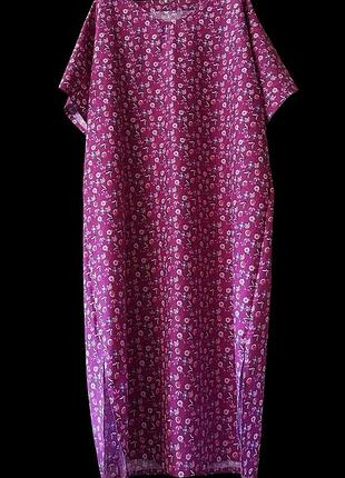 Ситцевое длинное платье батал платье макси хлопок большой размер