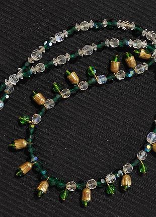 Вінтажні намисто з чеського скла, з красивою, якісною фурнітурою