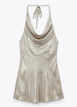 Сукня zara metallic l з відкритою спиною