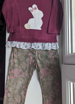 Костюм комплект свитер+джинсы для девочки