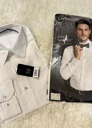 Чоловіча біла сорочка livergy 39 40 41 43