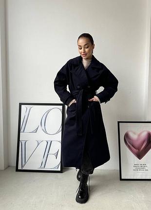 Пальто з поясом із кашеміру