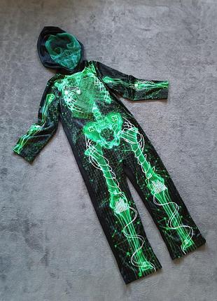 Карнавальный костюм комбинезон скелета на хеллоуин 5-6 лет рост 110-116 см