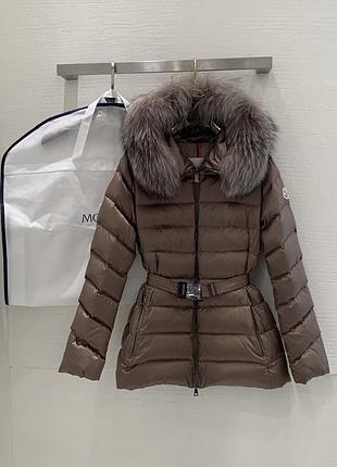 Пуховики moncler натур хутро лисиці s,m