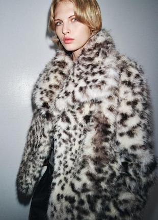 Куртка zw collection з ефектом хутра з тваринним принтом