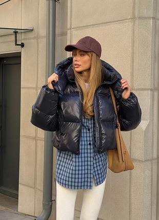 Дутый пуфер пуховик