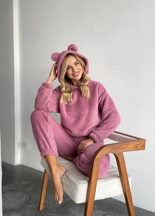 Женская махровая пижама с ушками от 42 до 52 размера