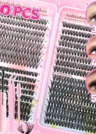 Набір пучкових вій | самостійне нарощення вій | накладні вії