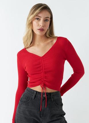 Стильный яркий свитер топ на завязках