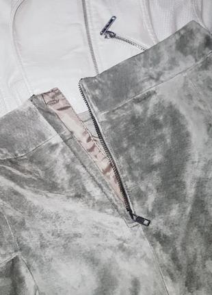 Кожаная юбка  h&m оливковая  с защипами 🔥🔥🔥8 фото