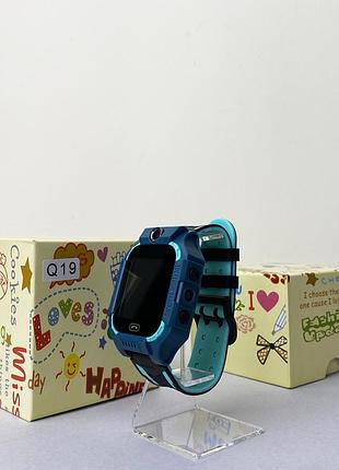 Детские часы smart watch q19 (голубой)