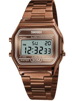Годинник наручний skmei 1123cg coffee gold