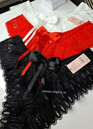 Набор батальных очень высоких сексуальных трусиков бразилиан с бантом, трусы с высокой посадкой, большие размеры баталы, кружевные необычные